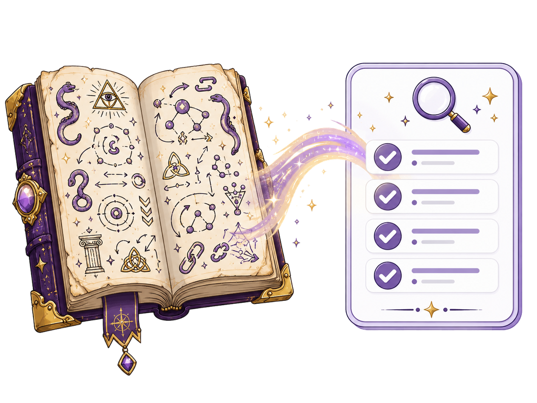 Arcane grimoire illustration becoming a practical technical SEO checklist